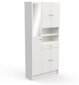 Badezimmerspiegelschrank >Imbattable< in matt weiss - 82x180x32 (BxHxT)