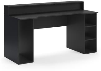 Vicco Computertisch Gamingtisch Schreibtisch Roni Schwarz/Schwarz Tisch Ablage