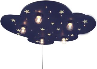 LED Deckenleuchte mit fluoreszierenden Sternen & Schlummerlicht, WOLKE XXL