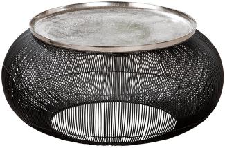 Casablanca Beistelltisch, rund, "Puntual", Aluminium, schwarz, silberfarben, , H. 31 cm, D. 64 cm 42681