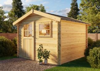 Alpholz Gerätehaus Salzburg 295x295 Gartenhaus aus Holz Holzhaus mit 28 mm Wandstärke Blockbohlenhaus