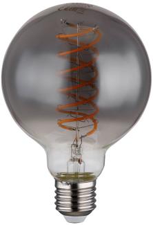 LED Leuchtmittel, Vintage, Glas, rauch, E27, 280lm, dimmbar, DxH 9,5x13,8 cm