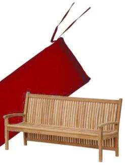 Bankauflage 150 cm x 50 cm für Gartenbank Pescara - rot