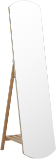 Stehspiegel mit Ablage Kiefernholz hellbraun oval 35 x 150 cm CHERBOURG