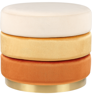 Pouf Samtstoff orange gold ⌀ 48 cm rund LOUIN