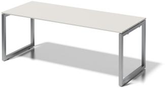 Cito Schreibtisch, 740 mm höhenfixes O-Gestell, H 19 x B 2000 x T 800 mm, Dekor grauweiß, Gestell silber