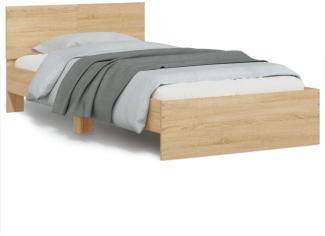vidaXL Bettgestell mit Kopfteil Sonoma-Eiche 100x200 cm Holzwerkstoff
