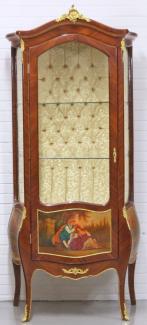 Casa Padrino Barock Vitrinenschrank Mahagonibraun / Gold 72 x 45 x H. 184 cm - Barockstil Wohnzimmer Vitrine
