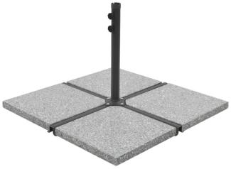 Schirm-Gewichtsplatten 4 Stk. Quadratisch Grau Granit 100 kg