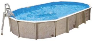 Interline Summer Holz Schwimmbad Diana Set 3 | Blau | 850x490x132 cm | Inkl. 5 teiliges Zubehörpaket und Winterabdeckung