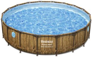 Bestway Power Steel Swim Vista Series Frame Pool Komplett-Set mit Filterpumpe Durchm. 549 x 122 cm
