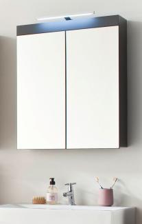 Spiegelschrank Amanda Hochglanz grau 60 cm mit LED Beleuchtung