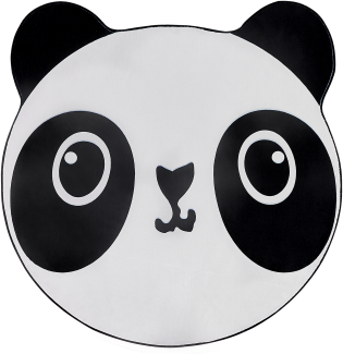 Kinderteppich schwarz weiß ⌀ 120 cm Pandamotiv Kurzflor PANDA