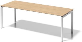 Cito Schreibtisch, 740 mm höhenfixes U-Gestell, H 19 x B 2200 x T 800 mm, Dekor ahorn, Gestell verkehrsweiß