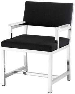 Casa Padrino Designer Stuhl mit Armlehnen 55 x 59 x H. 82 cm - Luxus Büromöbel