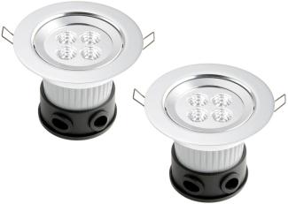 2er Set LED Deckeneinbaustrahler für Bad und Außenbereich, Ø 12,5cm, schwenkbar