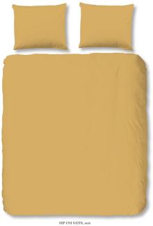HIP Mako Satin Bettwäsche 3 teilig Bettbezug 200 x 220 cm Kopfkissenbezug 60 x 70 cm Uni duvet cover 0280. 63. 02 Ocre