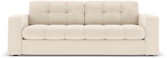 Micadoni 2-Sitzer Sofa Justin | Bezug Light Beige | Beinfarbe Black Plastic