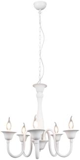 LED Kronleuchter im Landhausstil, 5-flammig stehend Ø 56cm, Weiß