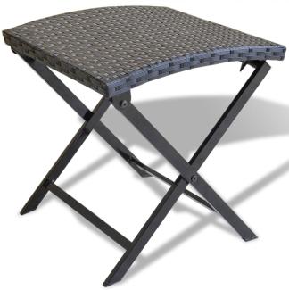 Klappbarer Hocker Poly Rattan Schwarz