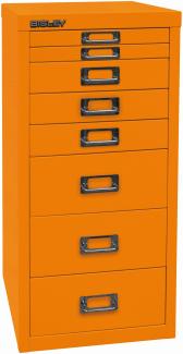 Bisley MultiDrawer™, 29er Serie, DIN A4, 8 Schubladen, Farbe orange