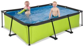 EXIT Lime Pool 220x150x65cm mit Filterpumpe - grün 1800 l Gerahmter Pool Kind & Erwachsener 3 Person(en) Wetterfest Grün