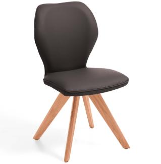 Niehoff Sitzmöbel Colorado Trend-Line Design-Stuhl Gestell Kernbuche - Leder Napoli mocca