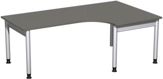 PC-Schreibtisch '4 Fuß Pro' rechts, höhenverstellbar, 200x120cm, Graphit / Silber