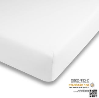 Traumhaft gut Schlafen – Spannbetttuch, hochwertige Qualität, trocknergeeignet : 200-210 cm x 180-220 cm : weiß