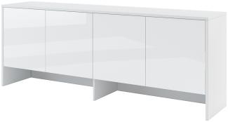 MEBLINI Hängeschrank für Horizontal Schrankbett Bed Concept - Wandschrank mit Ablagen und Fächern - Wandregal - BC-10 für 120x200 Horizontal - Weiß/Weiß Hochglanz