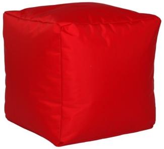 Sitzwürfel Nylon Rot groß mit Füllung 40 x 40 x 40