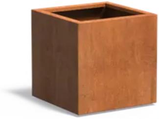 Adezz Pflanzgefäß Carrez Standard Quadrat aus Corten-Stahl Pflanzkübel Größe 60x60x60 cm