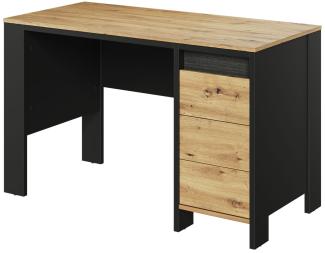 Schreibtisch Spot 1D1S SP06 (Farbe: Schwarz / Artisan Eiche + Schwarz Holzstruktur)