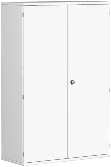 Garderobenschrank mit ausziehbarem Garderobenhalter, 100x42x154cm, Weiß