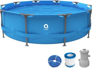 Avenli Frame Plus Pool Set 305 x 76 cm, Aufstellpool rund, mit Pumpe, blau