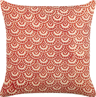 Dekokissen geometrisches Muster Baumwolle rot creme 45 x 45 cm RHUS