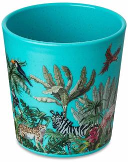Koziol Becher Connect Cup S Jungle, Kunststoff-Holz-Mix, Organic Turquoise, 190 ml, 1416682