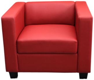 Sessel Loungesessel Lille ~ Kunstleder, rot