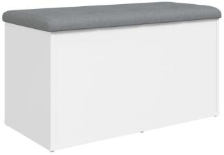 Sitzbank mit Stauraum, Holzwerkstoff, Weiß, 82x42x45 cm