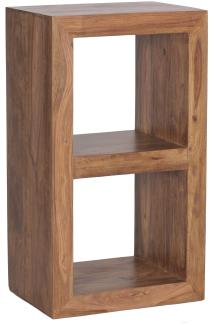 KADIMA DESIGN Rustikales Standregal aus massivem Holz für Wohnzimmer und Flur - Handgefertigtes Unikat. Farbe: Braun