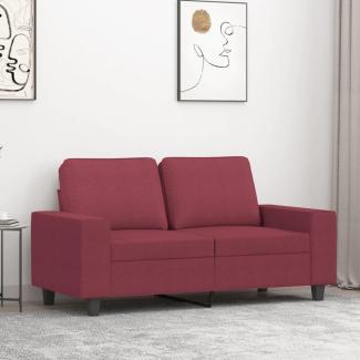 vidaXL 2-Sitzer-Sofa Weinrot 120 cm Stoff