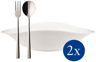 Villeroy und Boch - Vapiano Italian-Set, 6 tlg, Premium Porzellan/Edelstahl 18/11, spülmaschinen-, mikrowellengeeignet, weiß 10-4257-8714