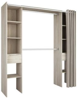 Kleiderschrank >Dana< in Shannon Eiche aus Holzwerkstoff - 190x203x50cm (BxHxT)