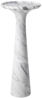 Casa Padrino Luxus Beistelltisch Weiß Ø 30 x H. 71,5 cm - Runder Beistelltisch aus hochwertigem Carrara Marmor - Luxus Möbel