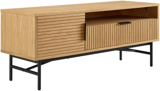 TV-Board 120cm Eiche Echtholzfurnier Fernsehschrank Lowboard Kommode Sideboard