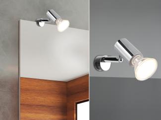 LED Badezimmerlampe dimmbar Chrom - Spiegelklemmleuchte mit schwenkbarem Spot