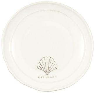 Greengate Frühstücksteller Vive La Mer White (20,5cm) STWPLAEVIM0106