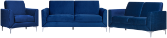 Sofa Set Samtstoff marineblau 6-Sitzer FENES