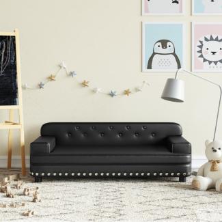 vidaXL Kindersofa Schwarz 90x53x30 cm Kunstleder