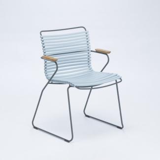 Outdoor Stuhl Click mit Armlehne pastell hellblau